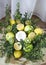 Bouquet of lemons, green apples, coconut, kiwi