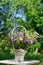 Bouquet of meadow flowers in a basket