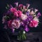 Bouquet with pink and purple lisianthus. Mother\\\'s Day Flowers Design concept