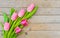 Bouquet of pink tulips spring flowers for Birthday or Mothers Day