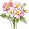 A bouquet of Primrose flowers. AI-Generated.