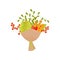 Bouquet of ripe cabbage, cherry tomatoes and carrot. Vegetable composition. Natural products. Flat vector icon