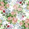 Bouquet roses, background, watercolor,pattern seamless