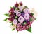 Bouquet of roses, lilies and orchids isolated