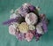 Bouquet of soap flowers in lavender tones