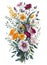 Bouquet of Spring Flower Watercolor Wall Art
