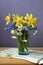 bouquet of spring flowers in a glass vase