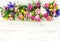 Bouquet spring flowers Tulip ranunculus anemone