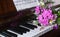 Bouquet of summer flowers on a piano