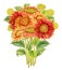 Bouquet with watercolor gerbera flower.