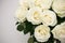 Bouquet white rose closeup