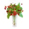 Bouquet of wild strawberries isolated on white background