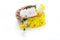 Bouquet of yellow and white chrysanthemums isolated on white