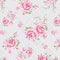 Bouquets roses on diagonal houndstooth background