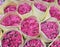 Bouquets roses for sale at a florist\'s shop with paper