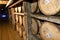 Bourbon barrels aging in Buffalo Trace Distillery.