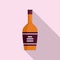 Bourbon bottle drink icon, flat style