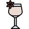 Bourbon Milk Punch Cocktail icon, Alcoholic mixed drink vector