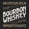 Bourbon whiskey label font with sample design