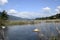 Bourget lake and mountains