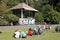 Bournemouth England. Modern bandstand in the park