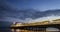 Bournemouth pier with lights during the sunset