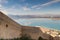 Bourtzi castle landscape at Nafplio in Greece. View from Palamidi castle.