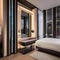 A boutique hotel room embracing futuristic design with cutting-edge augmented reality installations2