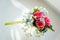 Boutonniere for the groom Flower bouquet