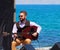 Bouzouki Player At Easter Celebration Heraklion Crete Greece