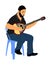 Bouzouki player vector illustration. Street performer