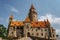 Bouzov,Czech Republic-July 8, 2021.Romantic fairytale castle with eight-storey watchtower built in 14th century.National cultural