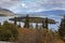 Bove island on the windy arm of the Tagish lake near the Klondike Highway in Yukon.