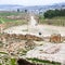 Bove view of The Oval Forum and Cardo Maximus road