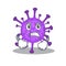 Bovine coronavirus cartoon character design with angry face