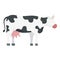 Bovine cow icon, flat style