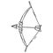 Bow and arrow icon. Vector cartoon hunting bow with arrows