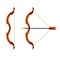 Bow and arrow. Taut bowstring. Fantastic weapons
