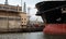 Bow of big industrial cargo ship, Black Sea