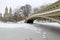 Bow Bridge, Central Park after snowstorm, New York