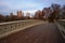 The Bow Bridge early in the morning, located in Central Park, New York City