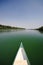 Bow of a canoe on the river Sava, Serbia