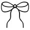 Bow. Decorative decoration with ties. Doodle style. Festive knot for a gift, surprise, bouquet