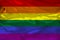 Bow flag, Pride flag, Freedom flag - the international symbol of the lesbian, gay, bisexual and transgender community, the concept