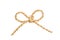 Bow knot made of linen rope string isolated over the white background