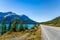 Bow Lake at Alberta Highway 93 roadside. Banff National Park