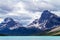 Bow Lake With Crowfoot Glacier and Bow Peak