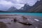 Bow lake, moody skies