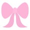 The bow is pink. Decoration for gift, surprise, bouquet. The ribbon is beautifully tied. Knot for decoration.