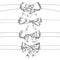 Bow ribbons sketch isolation on a white background, vector illustration.